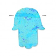 Mano de Fatma perforada 14 mm imitación Opalo Turquesa|raw }}