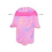 Mano de Fatma perforada 14 mm imitación Opalo Rosa|raw }}