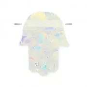 Mano de Fatma perforada 14 mm imitación Opalo