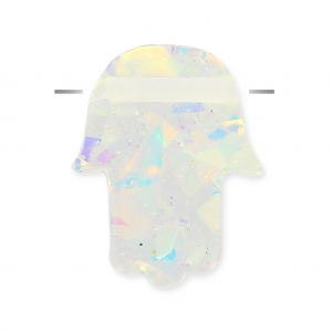 Mano de Fatma perforada 14 mm imitación Opalo