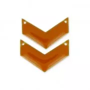 Entrepiezas de metal galón 2 agujeros resina epoxi 29 mm Terracotta x2