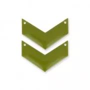 Entrepiezas de metal galón 2 agujeros resina epoxi 29 mm Oliva x2