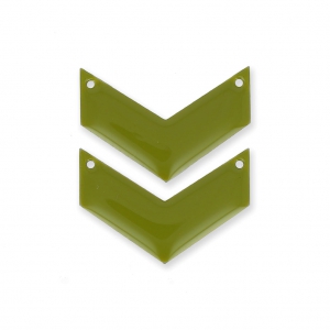 Entrepiezas de metal galón 2 agujeros resina epoxi 29 mm Oliva x2