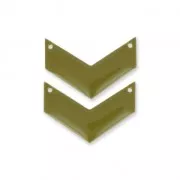 Entrepiezas de metal galón 2 agujeros resina epoxi 29 mm Kaki x2