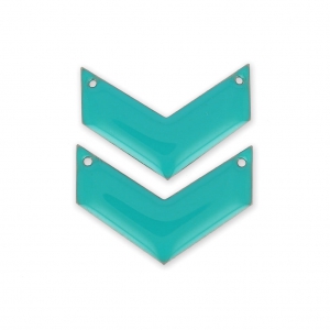 Entrepiezas de metal galón 2 agujeros resina epoxi 29 mm G. Turquesa x 2