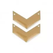 Entrepiezas de metal galón 2 agujeros resina epoxi 29 mm Beige x 2
