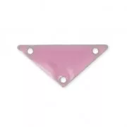 Entrepiezas de metal triángulo 3 agujeros resina epoxi 20 mm Rosa x5