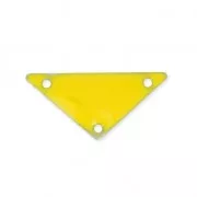 Entrepiezas de metal triángulo 3 agujeros resina epoxi 20 mm Amarillo x5