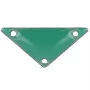 Entrepiezas de metal triángulo 3 agujeros resina epoxi 20 mm verde esmeralda x5