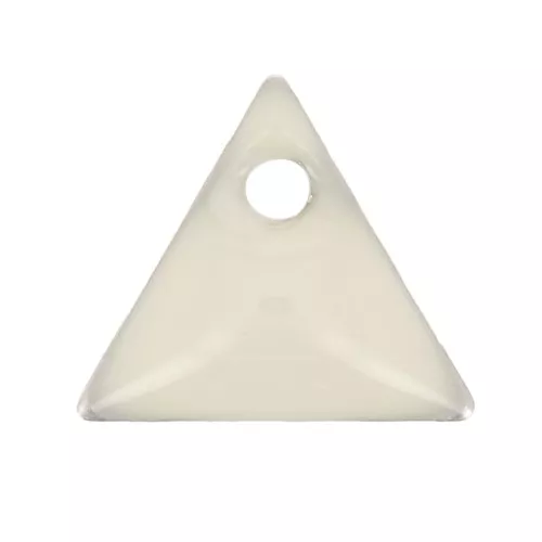 Dijes de metal triángulo resina epoxi 8 mm Color crema x8
