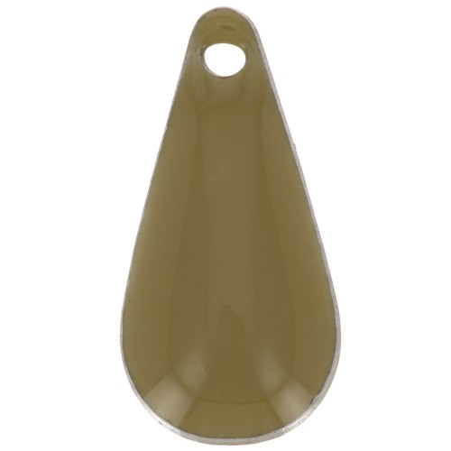 Dijes de metal gota resina epoxi 12 mm Kaki x10