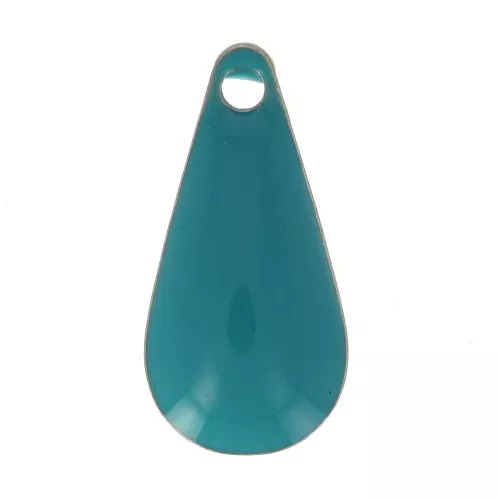 Dijes de metal gota resina epoxi 12 mm Green Turquesa x10