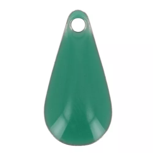 Dijes de metal gota resina epoxi 12 mm verde esmeralda x10