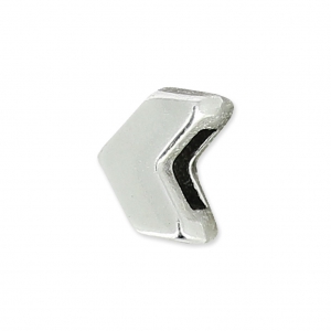 Cuenta pasador de metal galón para cordón 3 mm Chapado Plateado envejecido x1