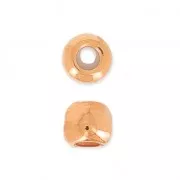 Cuenta pasante de metal stopper bead 5 mm con un agujero de 2 mm dorado rosa x1