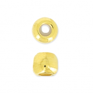 Cuenta pasante de metal stopper bead 5 mm con un agujero de 2 mm Dorado con oro fino x1