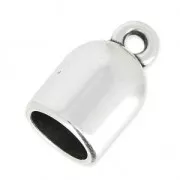 Terminal para creación de joyas espiral o para cordón 10 mm Chapado Plateado envejecido