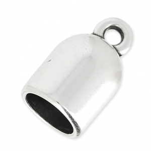 Terminal para creación de joyas espiral o para cordón 10 mm Chapado Plateado envejecido