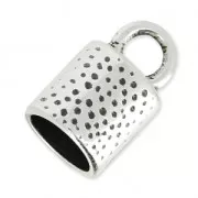 Terminal para creación de joyas espiral o para cordón 8.5mm Chapado Plateado envej