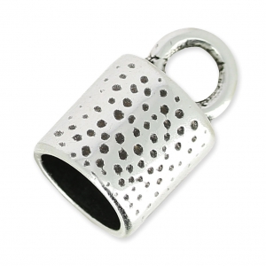 Terminal para creación de joyas espiral o para cordón 8.5mm Chapado Plateado envej