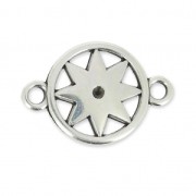 Entrepieza de metal 2 anillas diseño estrella 23mm Chapado Plateado envejecido x1|raw }}