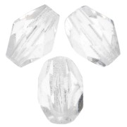Cuentas en forma de oliva facetadas, 6 x 4 mm - Cristal x25