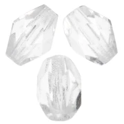 Cuentas en forma de oliva facetadas, 6 x 4 mm - Cristal x25