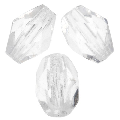 Cuentas en forma de oliva facetadas, 6 x 4 mm - Cristal x25