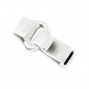 Cierre gancho para cordón plano 5 mm Chapado Plateado envejecido x1