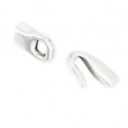 Cierre gancho para cordón plano 5 mm Chapado Plateado envejecido x1