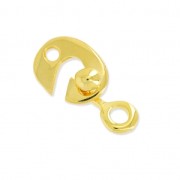 Cierre de metal con forma de gancho 26x13 mm Dorado con oro fino x1|raw }}