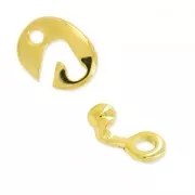 Cierre de metal con forma de gancho 26x13 mm Dorado con oro fino x1