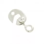 Cierre de metal con forma de gancho 26x13 mm Chapado Plateado envejecido x1