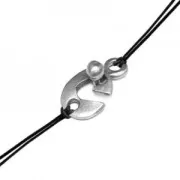 Cierre de metal con forma de gancho 26x13 mm Chapado Plateado envejecido x1