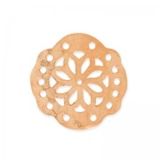 Entrepieza martillada de 5 filas con decorado de flores mandala de 19 mm en oro rosa satinado x1|raw }}