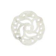 Entrepieza martillada 5 filas decoración mandalas 19 mm plateado satinado x1|raw }}