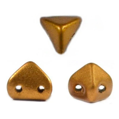 Cuentas de vidrio Super-Khéops® de Puca® 6 mm Golden Mat x10g