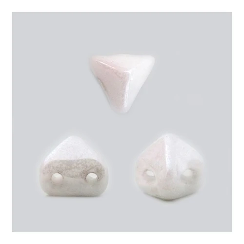 Cuentas de vidrio Super-Khéops® de Puca® 6 mm Chalkwhite Ceramic Look x10g