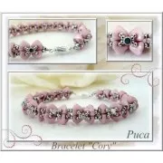 Cuentas de vidrio Super-Khéops® de Puca®  6mm Op Mix Rosa/Gold Cera Look x10g