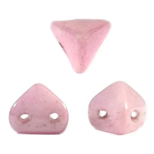 Cuentas de vidrio Super-Khéops® de Puca® 6mm Op Light Rosa Ceramic Look x10g