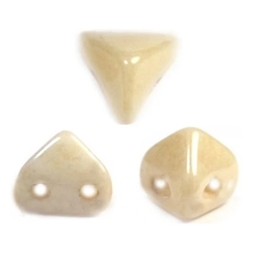 Cuentas de vidrio Super-Khéops® de Puca® 6 mm Opaco Beige Ceramic Look x10g