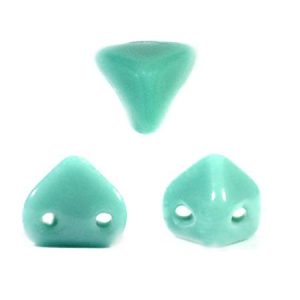 Cuentas de vidrio Super-Khéops® de Puca® 6 mm Green Turquesa x10g