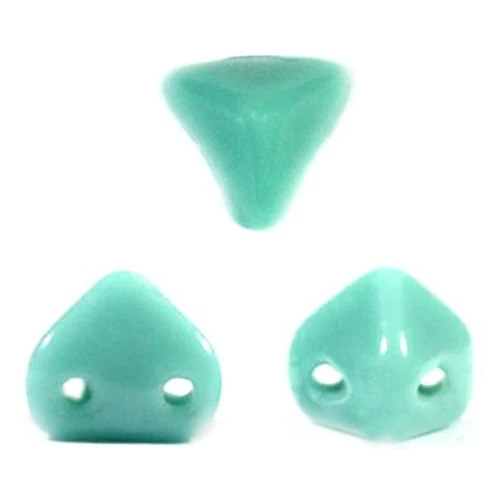 Cuentas de vidrio Super-Khéops® de Puca® 6 mm Green Turquesa x10g