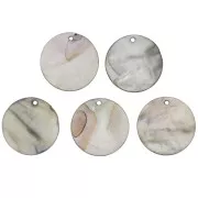 Cequí redondo de Nácar 30 mm Grís x1