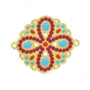 Entrepieza esmalte epoxi 2 anillas 33 mm Bordeaux/Bleu/doré x1|raw }}