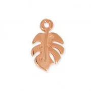 Dije de metal hoja de filodendro 14.7 mm dorado rosa x1