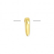 Dije de metal gota plana forma spike 9.5x2.3 mm Dorado con oro fino x1
