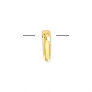 Dije de metal gota plana forma spike 9.5x2.3 mm Dorado con oro fino x1