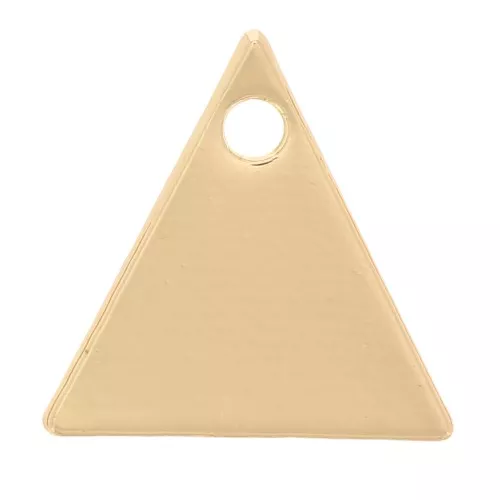 Dijes de metal liso triángulo 9 mm dorado x8
