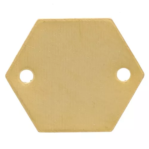 Entrepiezas de metal liso hexagone 2 agujeros 11.5 mm - Dorado x8
